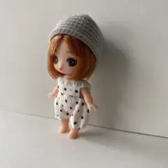 ぷちリカちゃん服 ロゴトップス&ボトム・帽子セット ハンドメイド