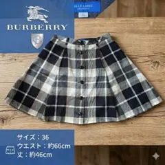 バーバリーブルーレーベル チェックミニスカート 36