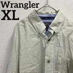 ラングラー【XL】総柄 シャツ ボタンダウン 長袖 ビッグサイズ 緑 お出かけのサムネイル