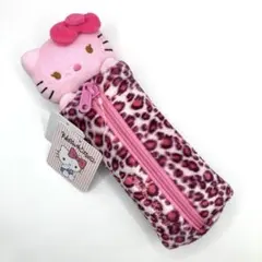 新品　ハローキティ　ヒョウ柄ぬいぐるみペンポーチ