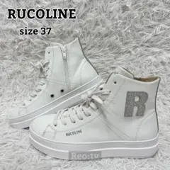 極美品【ルコライン】サイドジップ ハイカットスニーカー ラメロゴ 白 37のサムネイル