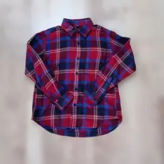 UNIQLO キッズ 長袖ネルシャツ チェック柄 130