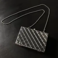 シルバー メタリック ショルダーバッグ