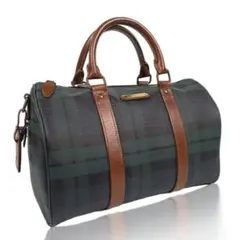 ポロラルフローレン ミニボストンバッグ ブラックウォッチ PVC レザー