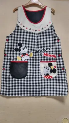 ミッキー＆ミニー エプロン チェック柄