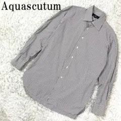 Aquascutum ストライプシャツ ブラウン系 41-85 B803
