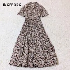 インゲボルグ ロングワンピース Aライン 花柄 フリーサイズ