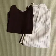 ニットとボトムセット