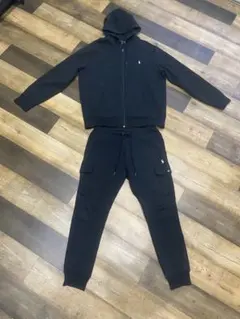 ポロ ラルフローレン 上下セット ダブルニット セットアップ 黒 S ジョガー