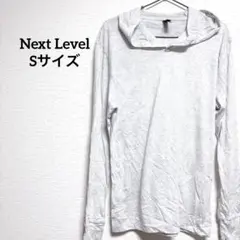 【S】 Next Level フード付き 長袖 カットソー グレー Tシャツ