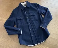 ハレ　厚手シャツジャケット　ネイビー　Mサイズ　【美品】