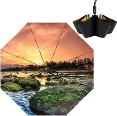 サンシェード折りたたみ傘 ワンタッチ自動開閉 雨のためのコンパクトな旅行傘 防風