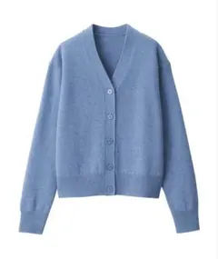 無印良品　洗えるウールミドルゲージＶネックカーディガン
