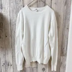 UNIQLO ユニクロ　Sサイズ　ホワイト カットソ 5%カシミヤ混