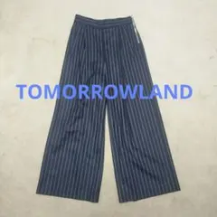 TOMORROWLAND ネイビー ストライプ ワイドパンツ