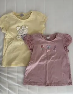 anyFAM半袖Tシャツ2枚セット120（イエロー・ピンク）