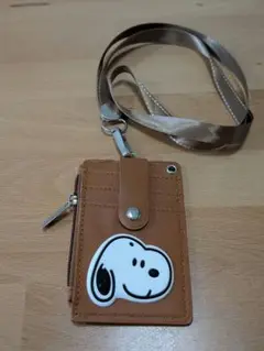 スヌーピー パスケース ブラウン