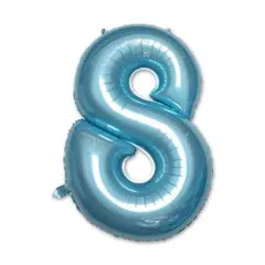 バースデーバルーン 数字 アルミ風船 約 90cm 誕生日 (ブルー,8)
