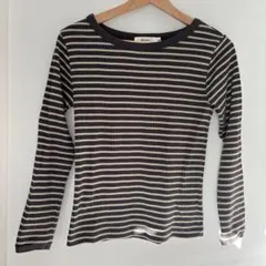 niko and… ニコアンド マルチボーダーリブプルオーバー チャコール