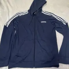 adidas 肩ライン スリーライン スウェット ジップパーカー