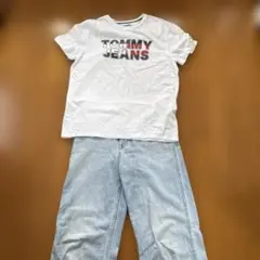 TOMMY JEANS ロゴTシャツ Lサイズ ホワイト