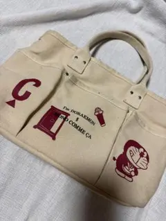 【限定コラボ】コムサイズム × ドラえもん 刺繍 キャンバス トートバッグ