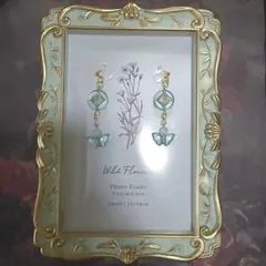 蝶と花のモチーフ イヤリング