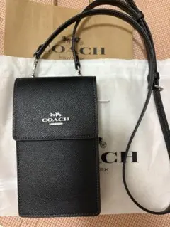 早い者勝ち！【美品】COACH ブラック レザー ショルダーバッグ