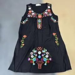 新品未使用☆ノースリーブチュニック☆花柄刺繍☆M☆エスニックのサムネイル