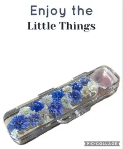 本物のかすみ草　印鑑ケース　押し花