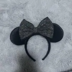 ミッキー耳 スパンコールリボン カチューシャ