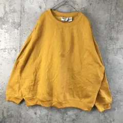 Y5301古着　トレーナー　スウェット　黄色　無地　90s Y2K