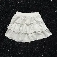 オフホワイト ミニスカート フリル