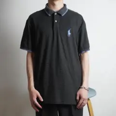 POLO GOLF 水色ポニー ブラック ポロシャツ 半袖 /BZ27