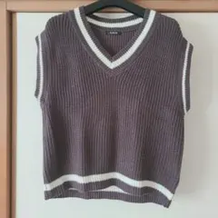 ニットベスト ダークグレー