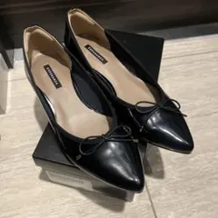 ESPERANZA 晴雨兼用 レインエナメルポインテッドトゥ バレエシューズ