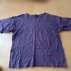 SAINT JAMES 青と赤のストライプ Tシャツ