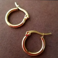 ゴールドK18コーティングフープピアス 1．5cmサイズ
