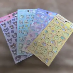 新品サンリオキャラクターぷくっとシールダイソー♡４種セット