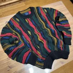 美品 肉厚 limnos リムノス ウール 3Dニット ダークトーン