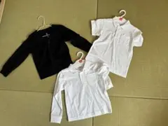 【セット売り】冠婚葬祭などに　黒カーディガン.ポロシャツセット　110