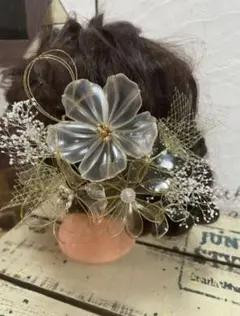 豪華♡再販大人気♡成人式♡ブライダルアメリカンフラワードライフラワー髪飾り♡