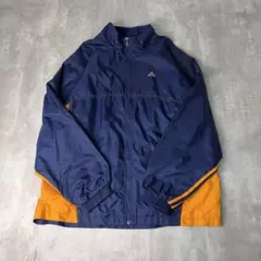 00s adidas アディダス 刺繍ロゴ ナイロンジャケット XL ネイビー