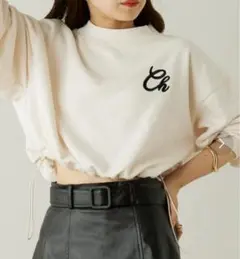 【送込】Chico ハイネック裾ドロストChスウェット