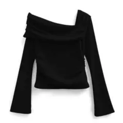 GRL ワンショルダードレープリブトップス[dk1374]