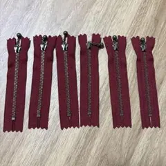 【新品】10cm ファスナー 6点セット エンジ 赤 あか アカ系