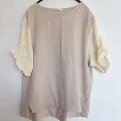 【美品】スタディオクリップ 袖刺繍 プルオーバー カットソー 綿100% L