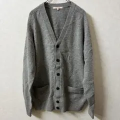 希少UNIQLO ラムウール カーディガン M グレー 旧タグ オールドユニクロ