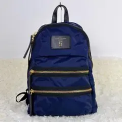 【美品】MARC JACOBS リュック ザ バイカー JJ A4 紺×黒×金