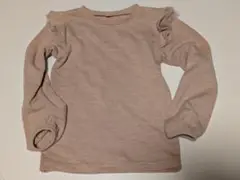 ベージュ フリル付き 長袖カットソー 120cm